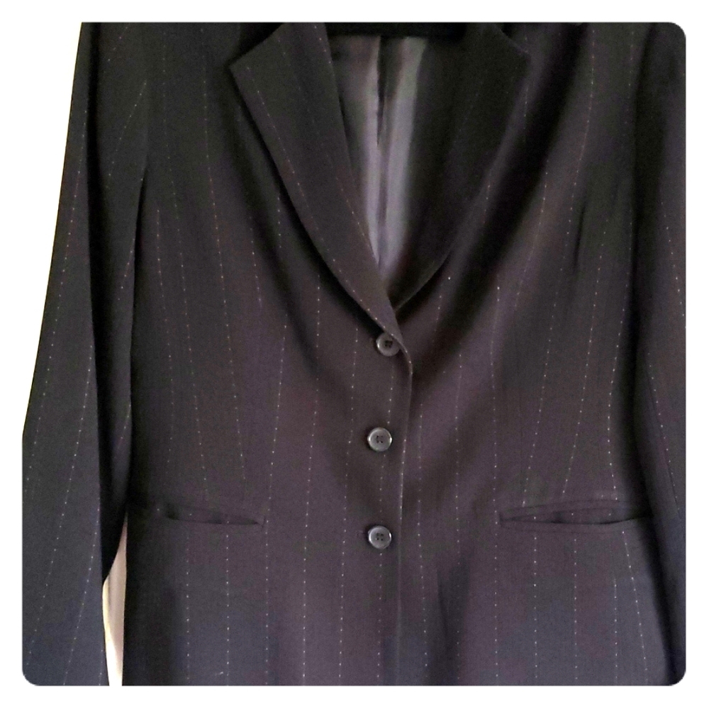 Fashionable Pin Striped Black Blazer